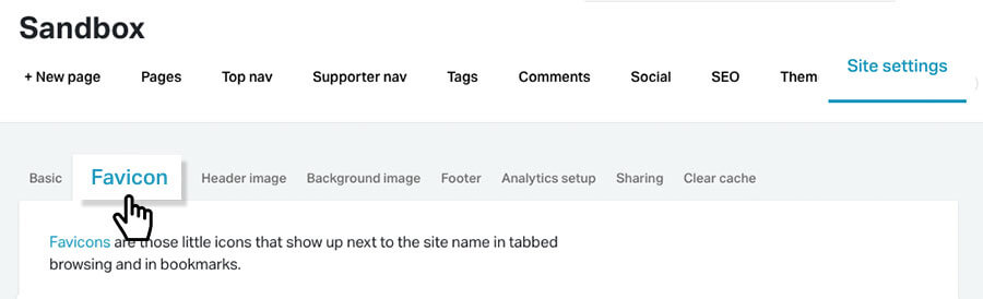 Favicon Tab in NationBuilder