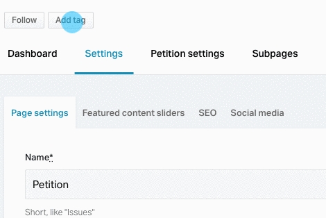 How to add page tags